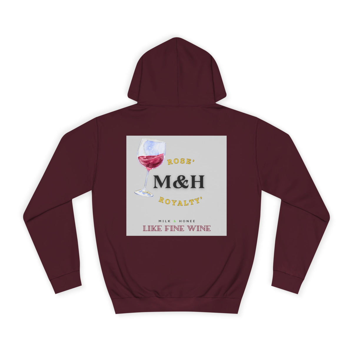 Wine Club Hoodie — "M&H Rose 2" Graphic College Pullover