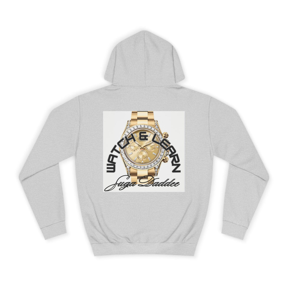 College Hoodie — Retro 'Watch n Learn Gold' Graphic Pullover