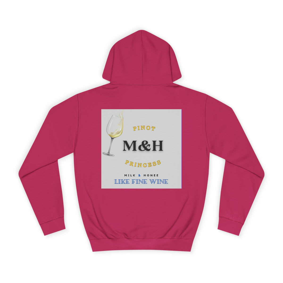 Wine Club Hoodie — "M&H Grigio Flow" Graphic College Pullover