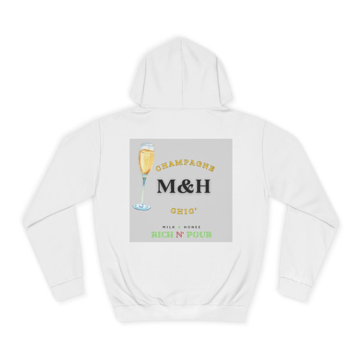 Wine Club Hoodie — "M&H Bubbly" Graphic College Pullover