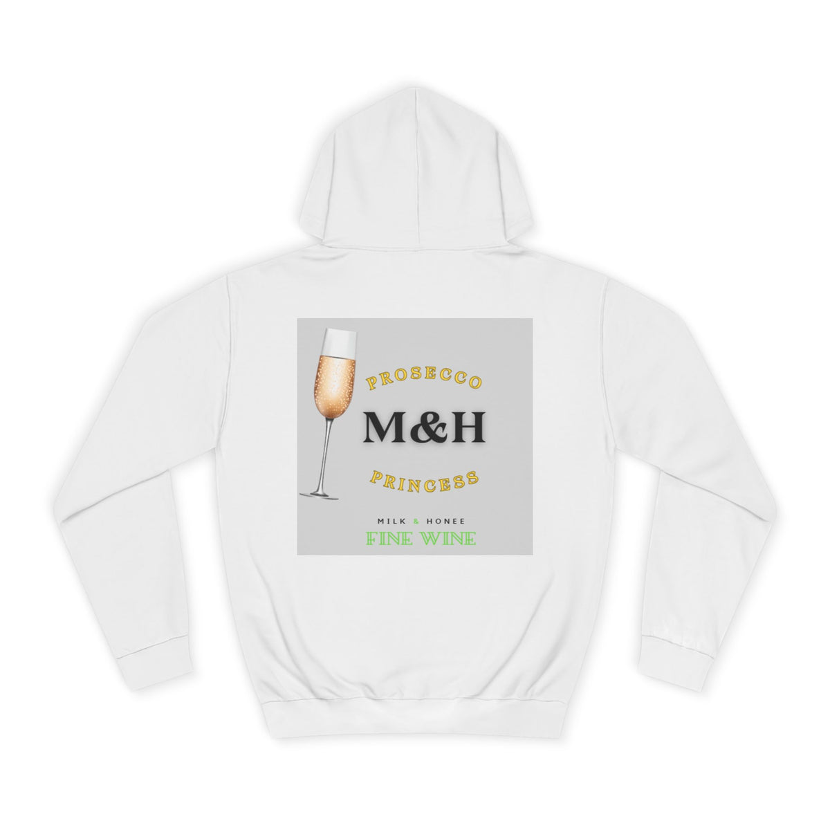 Wine Club Hoodie — "M&H Prosecco" Graphic College Pullover