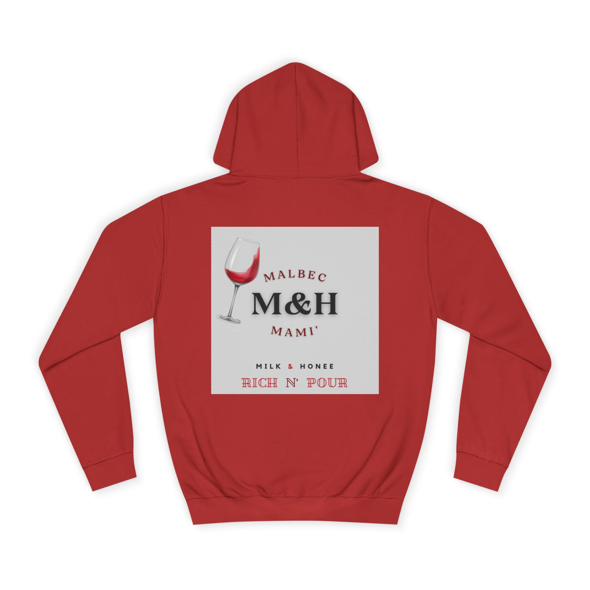 Wine Club Hoodie — "M&H Malbec" Graphic College Pullover