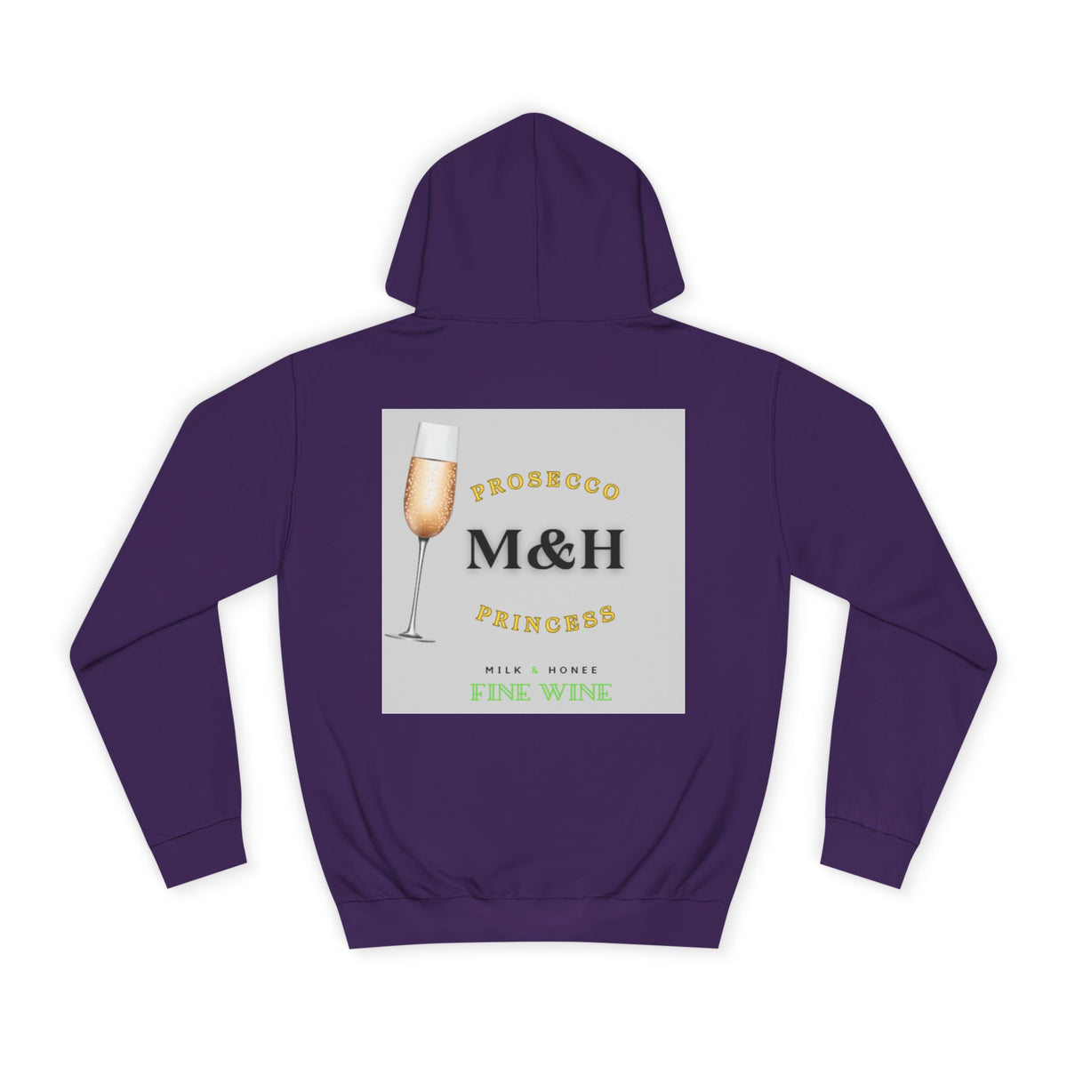 Wine Club Hoodie — "M&H Prosecco" Graphic College Pullover