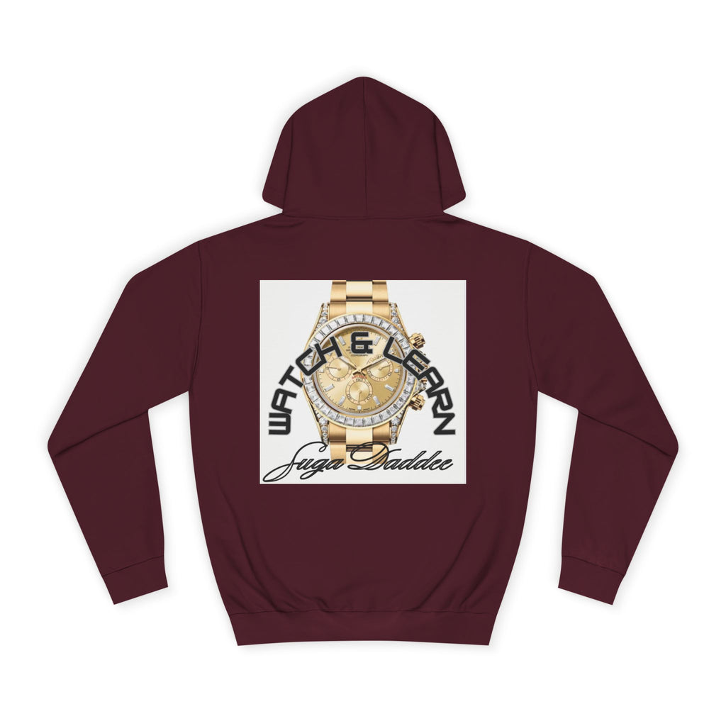 College Hoodie — Retro 'Watch n Learn Gold' Graphic Pullover