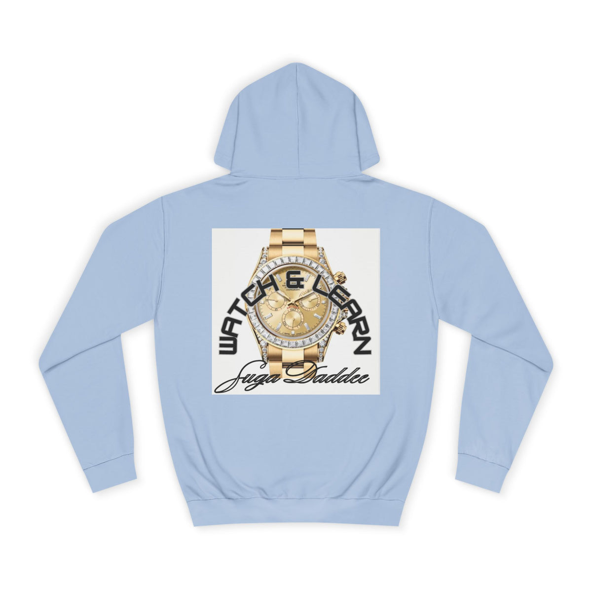 College Hoodie — Retro 'Watch n Learn Gold' Graphic Pullover
