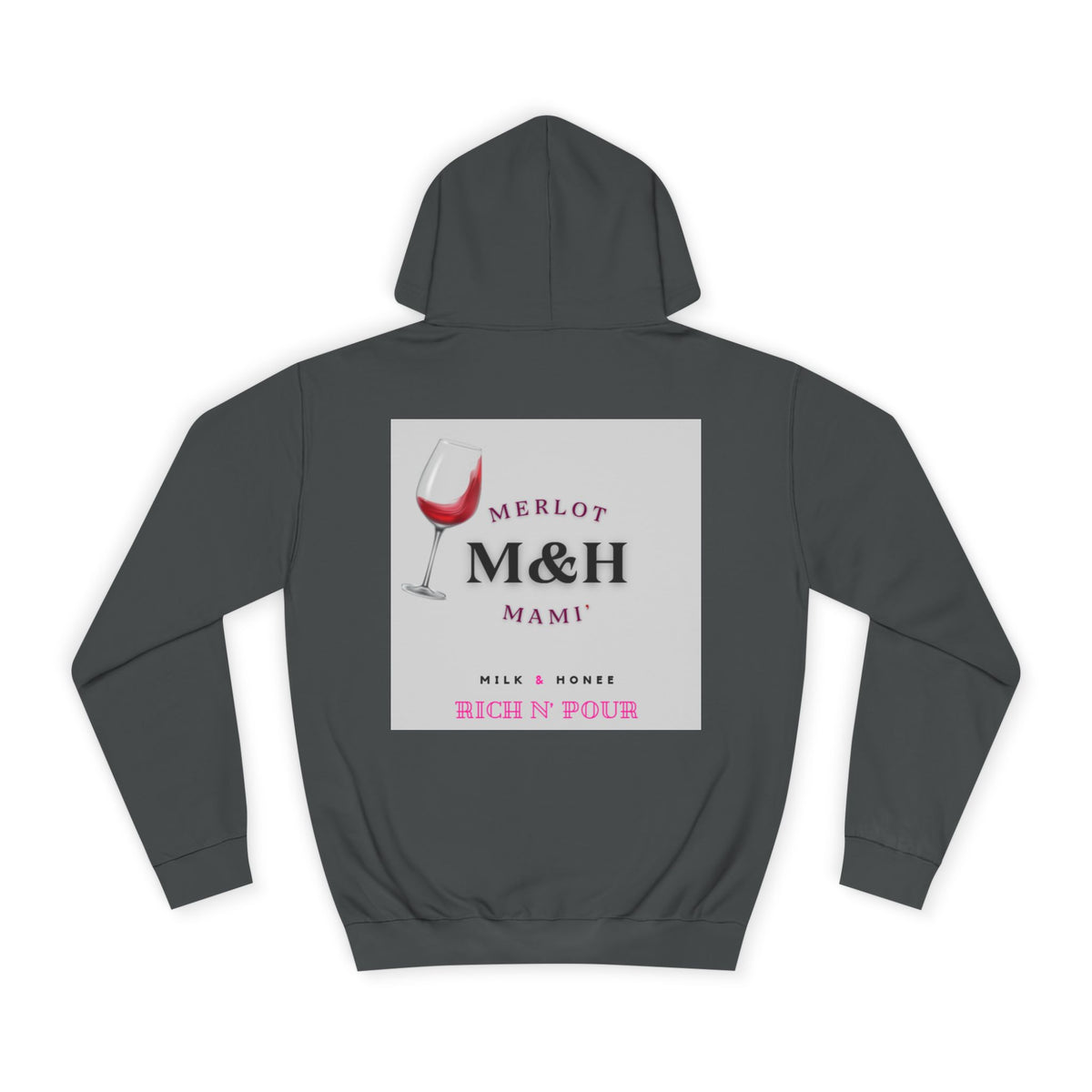 Wine Club Hoodie — "M&H Merlot" Graphic College Pullover