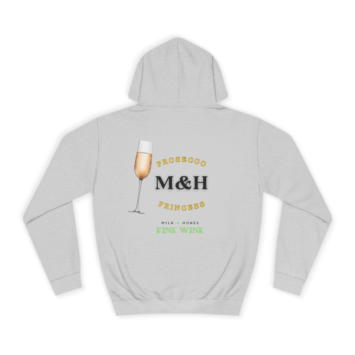 Wine Club Hoodie — "M&H Prosecco" Graphic College Pullover