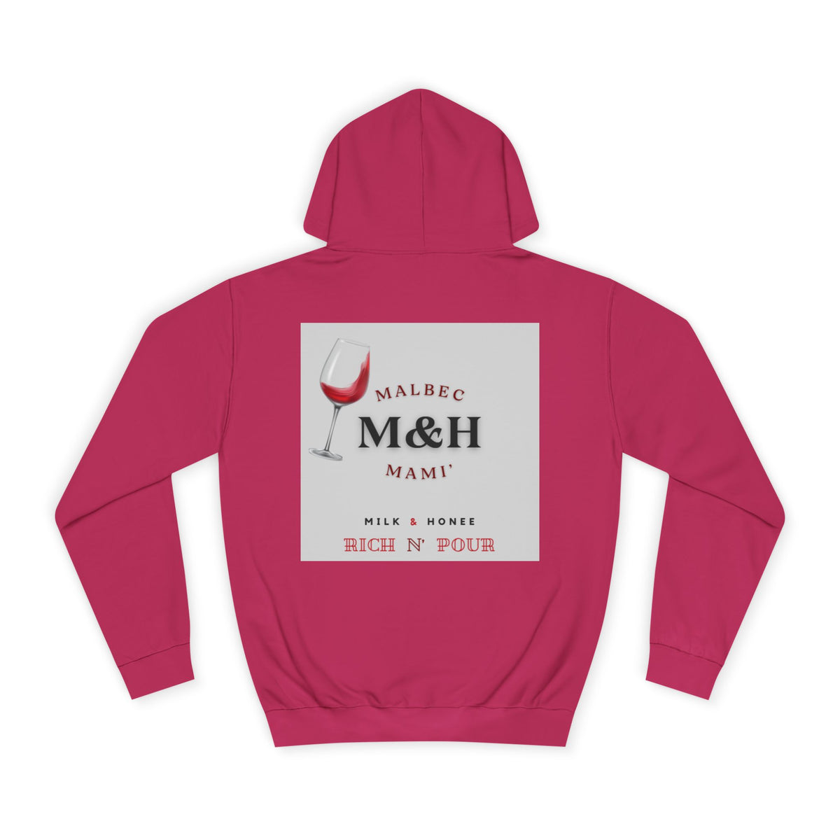 Wine Club Hoodie — "M&H Malbec" Graphic College Pullover