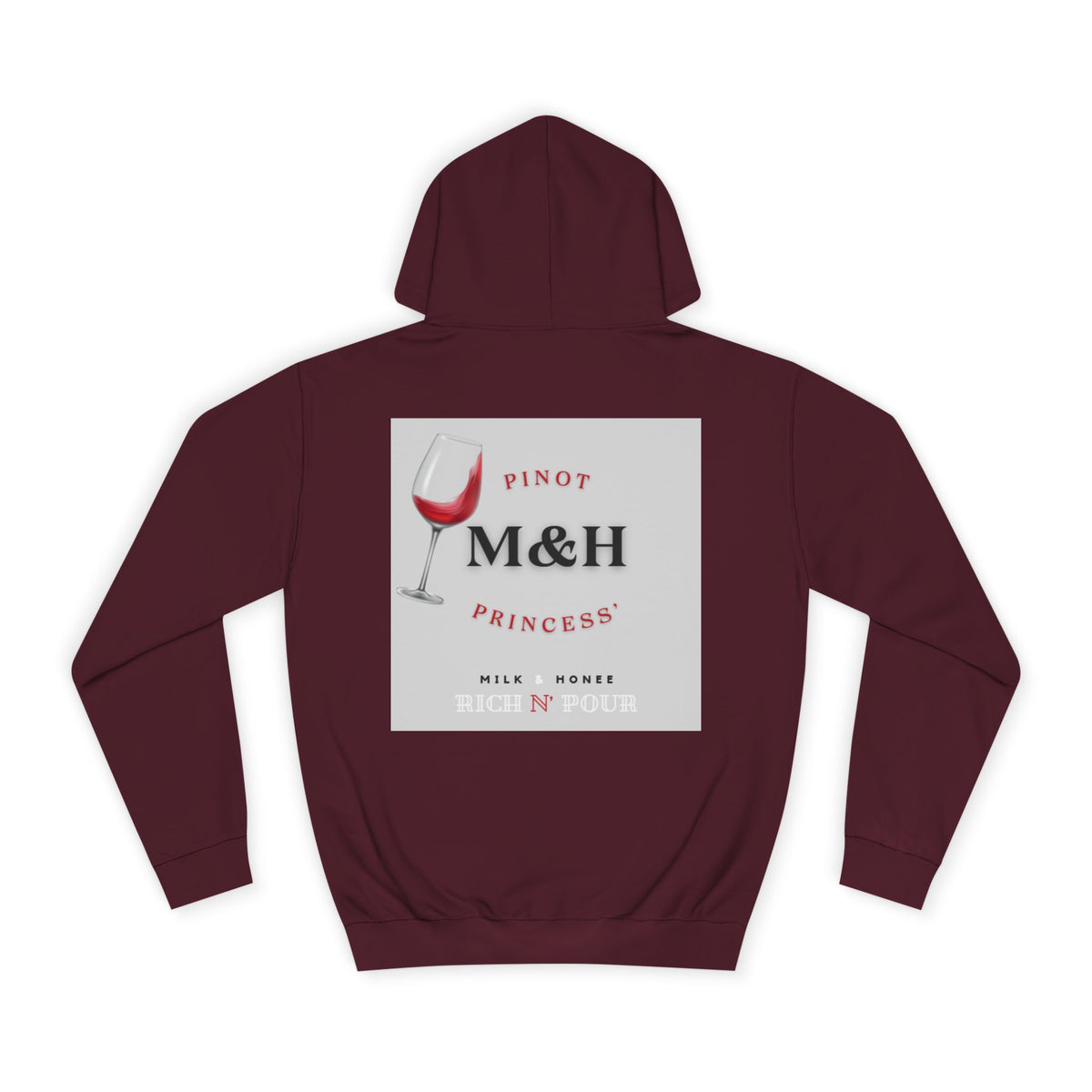 Wine Club Hoodie — "M&H Noir" Graphic College Pullover