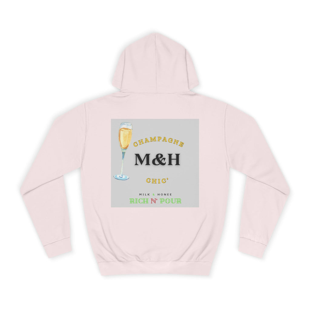 Wine Club Hoodie — "M&H Bubbly" Graphic College Pullover