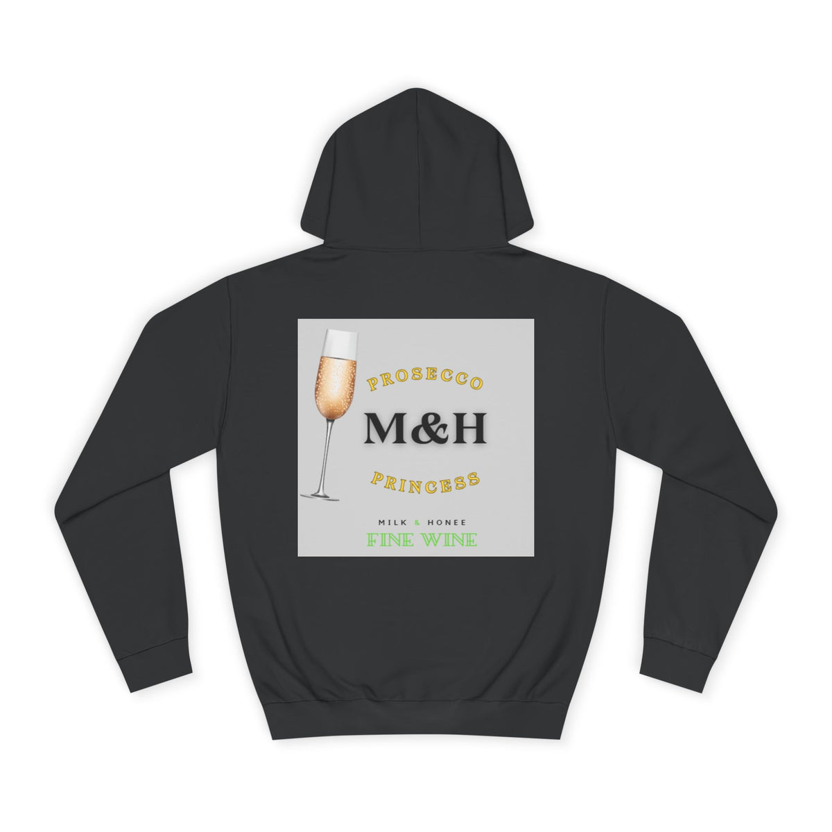 Wine Club Hoodie — "M&H Prosecco" Graphic College Pullover