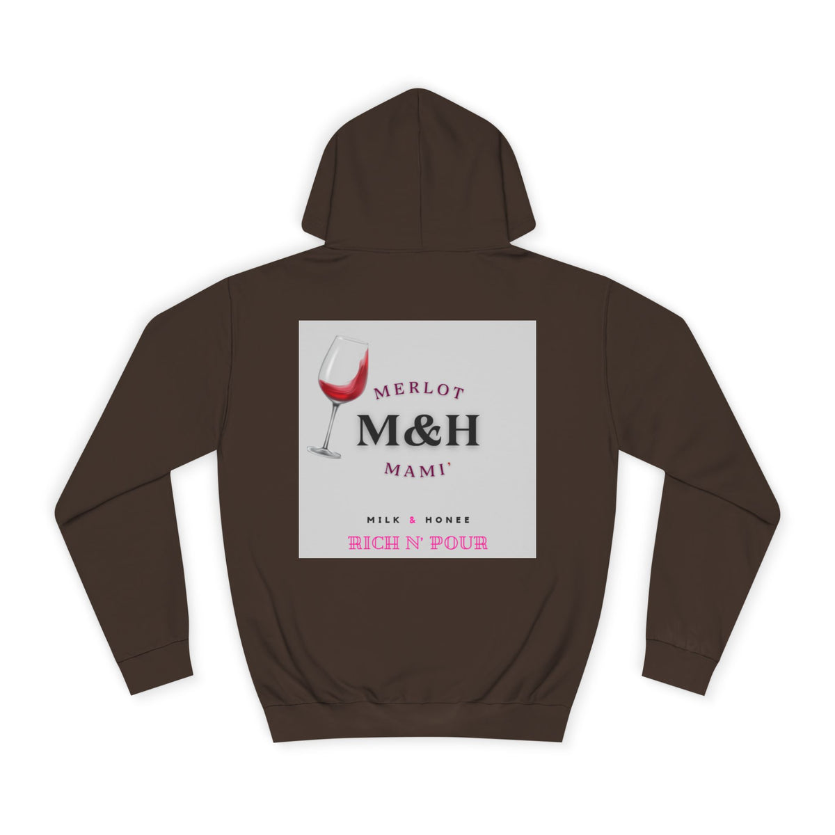 Wine Club Hoodie — "M&H Merlot" Graphic College Pullover