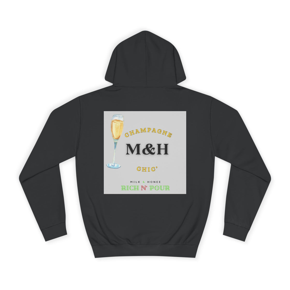 Wine Club Hoodie — "M&H Bubbly" Graphic College Pullover