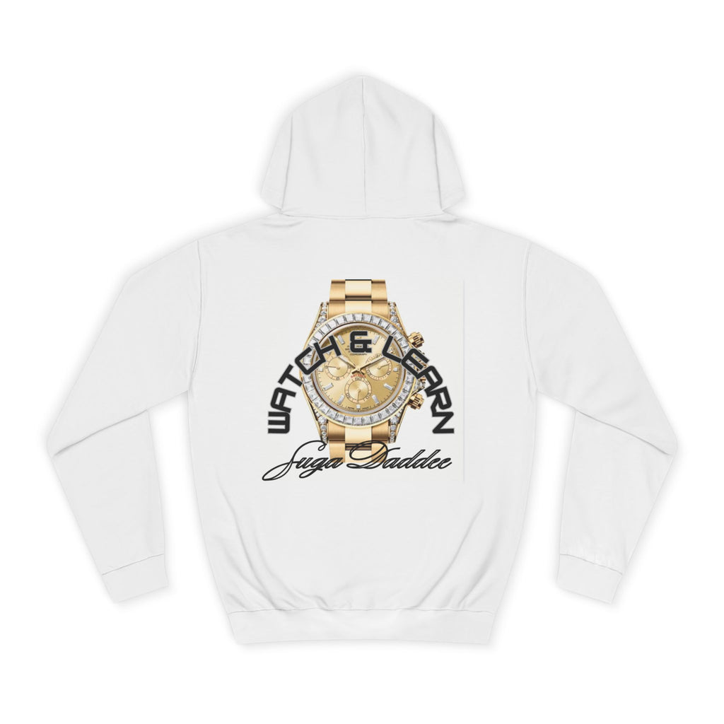 College Hoodie — Retro 'Watch n Learn Gold' Graphic Pullover