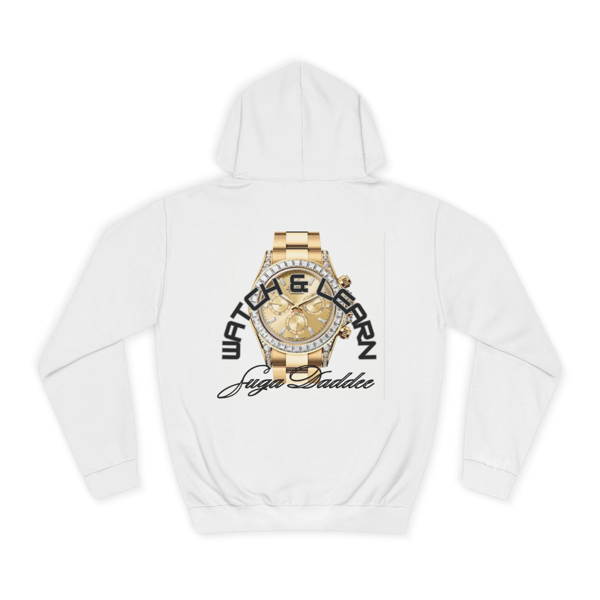 College Hoodie — Retro 'Watch n Learn Gold' Graphic Pullover