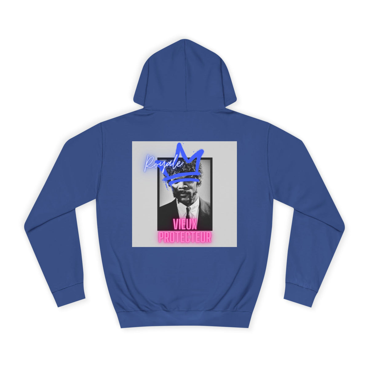 College Hoodie — Retro Neon 'Royale' Graphic Pullover