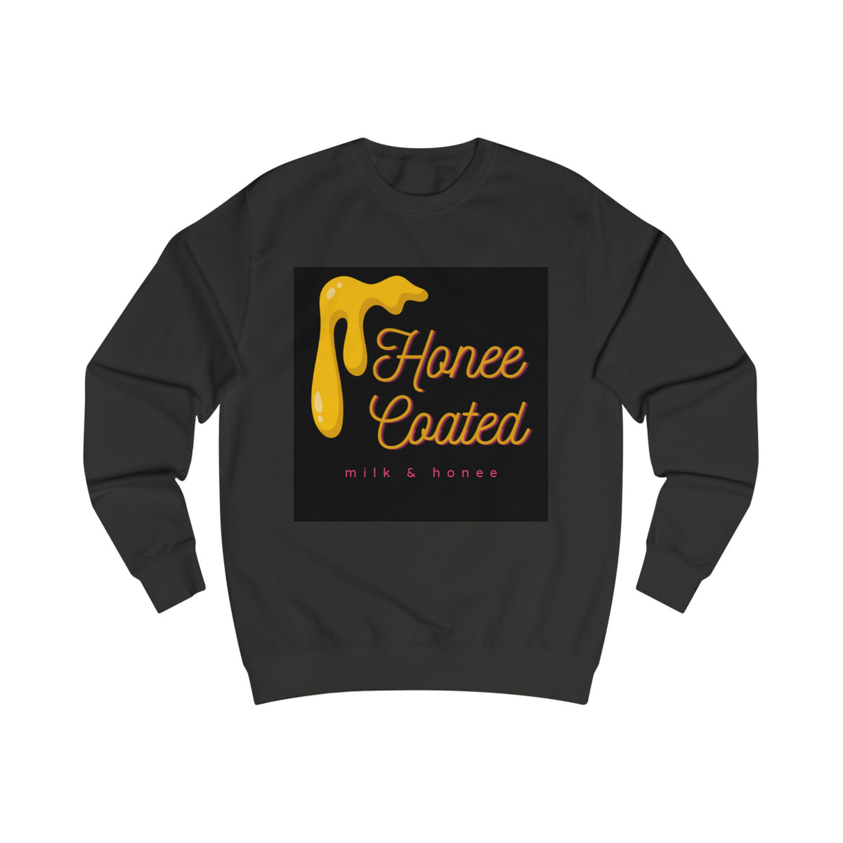 Honee Coated Sweatshirt — Retro Dripping Honey Graphic Crewneck