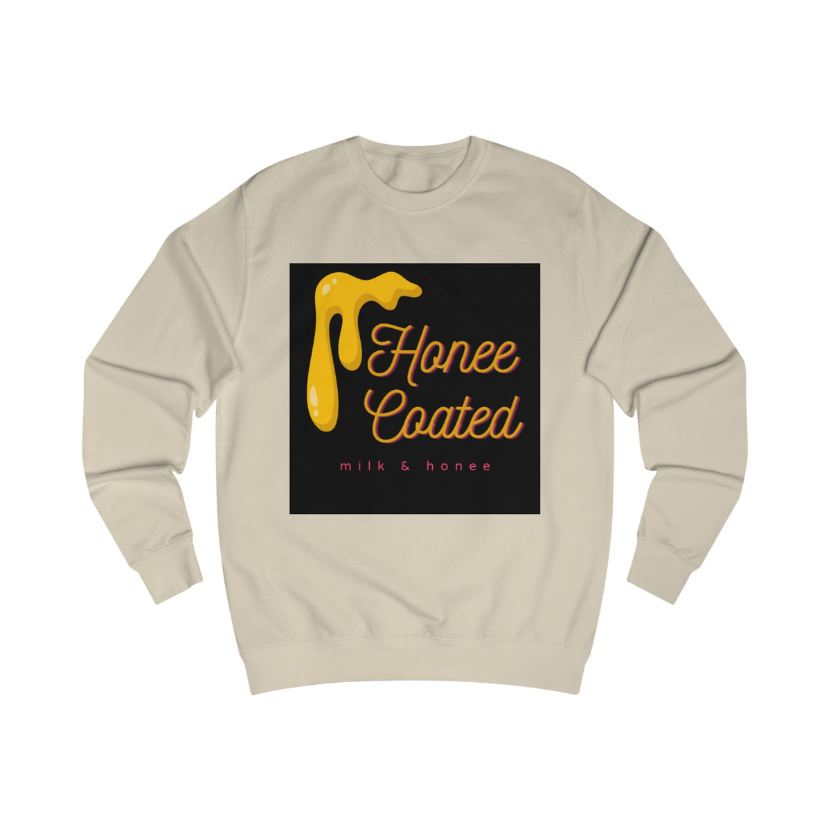 Honee Coated Sweatshirt — Retro Dripping Honey Graphic Crewneck