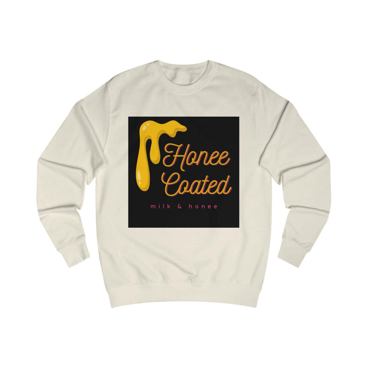 Honee Coated Sweatshirt — Retro Dripping Honey Graphic Crewneck