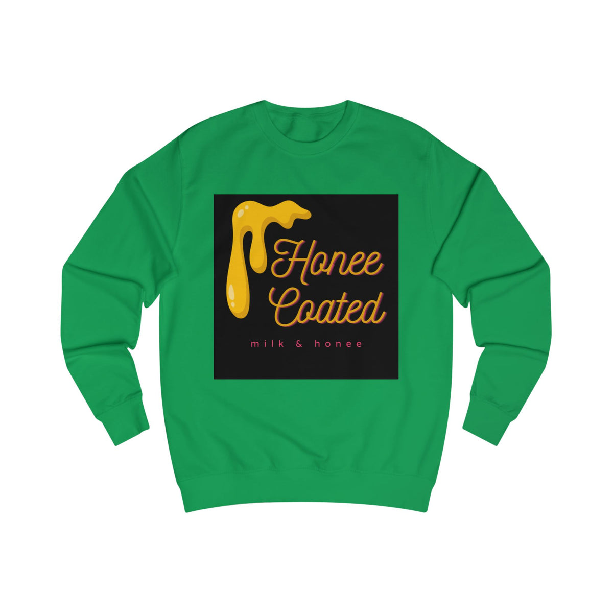 Honee Coated Sweatshirt — Retro Dripping Honey Graphic Crewneck