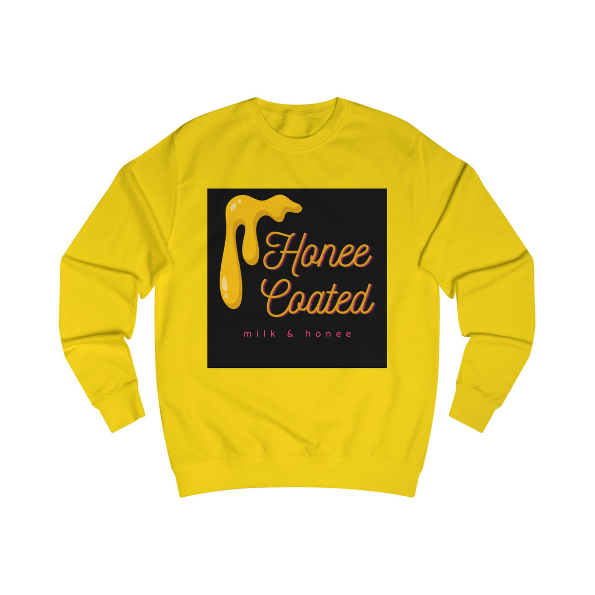 Honee Coated Sweatshirt — Retro Dripping Honey Graphic Crewneck