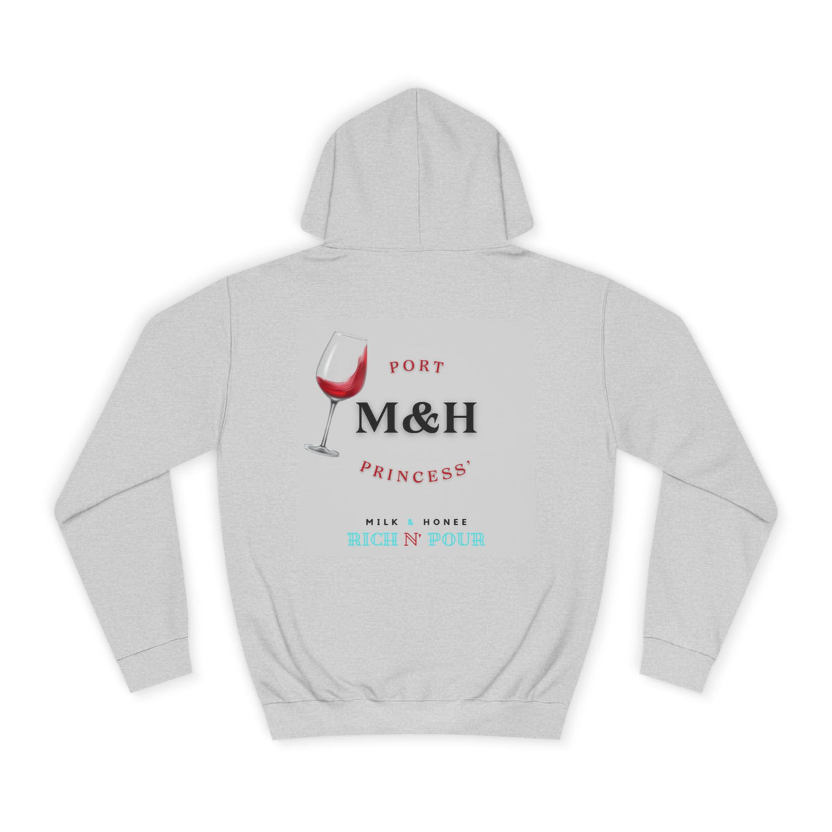 Wine Club Hoodie — "M&H Port" Graphic College Pullover