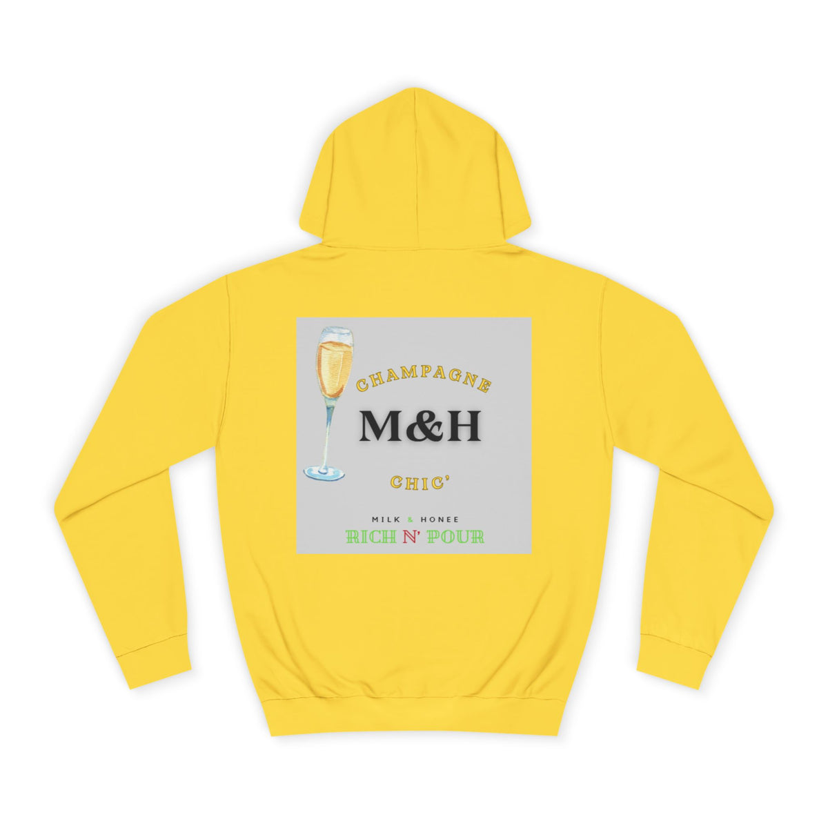 Wine Club Hoodie — "M&H Bubbly" Graphic College Pullover