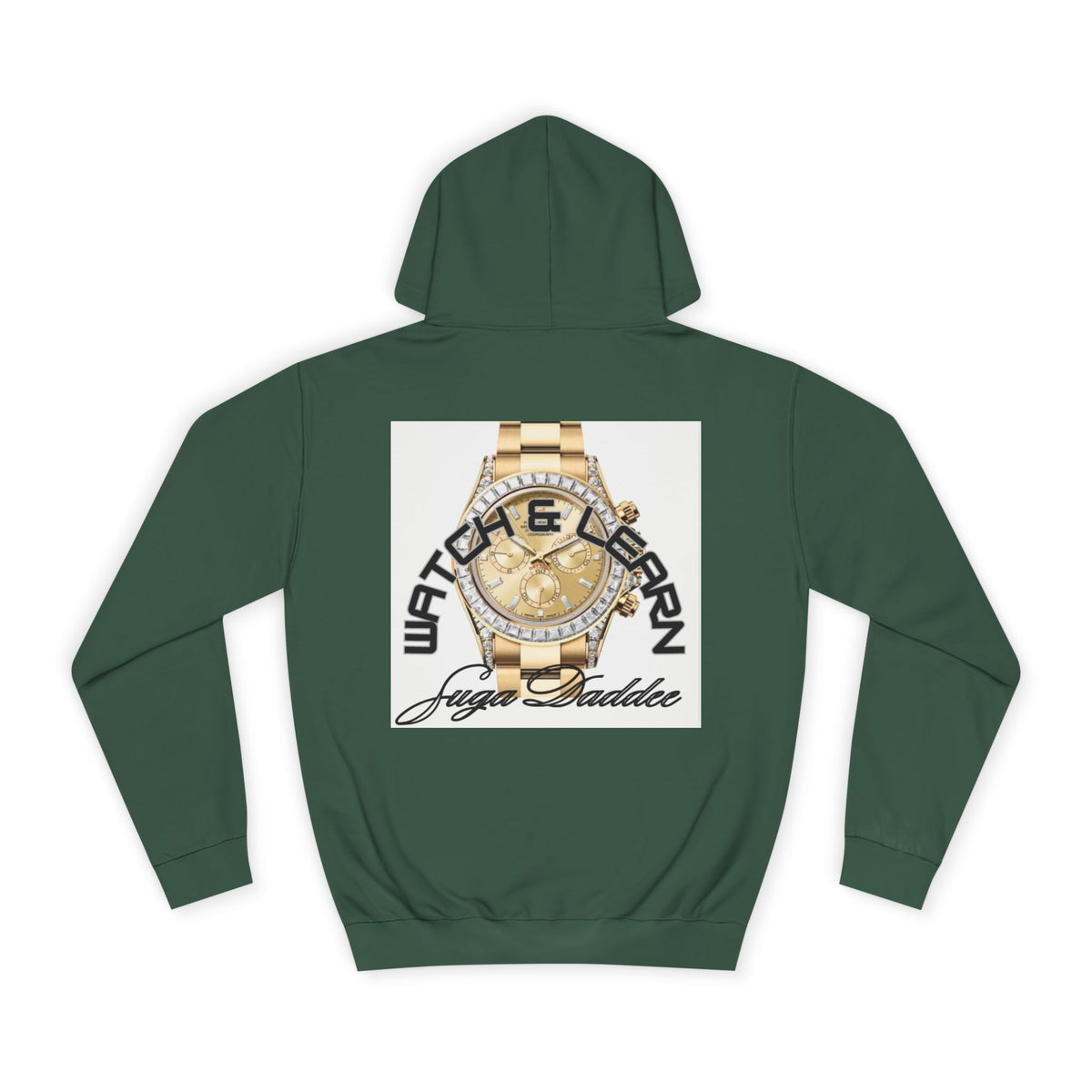 College Hoodie — Retro 'Watch n Learn Gold' Graphic Pullover