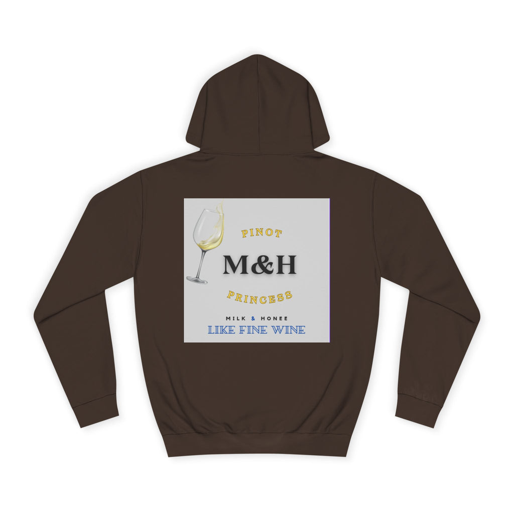 Wine Club Hoodie — "M&H Grigio Flow" Graphic College Pullover