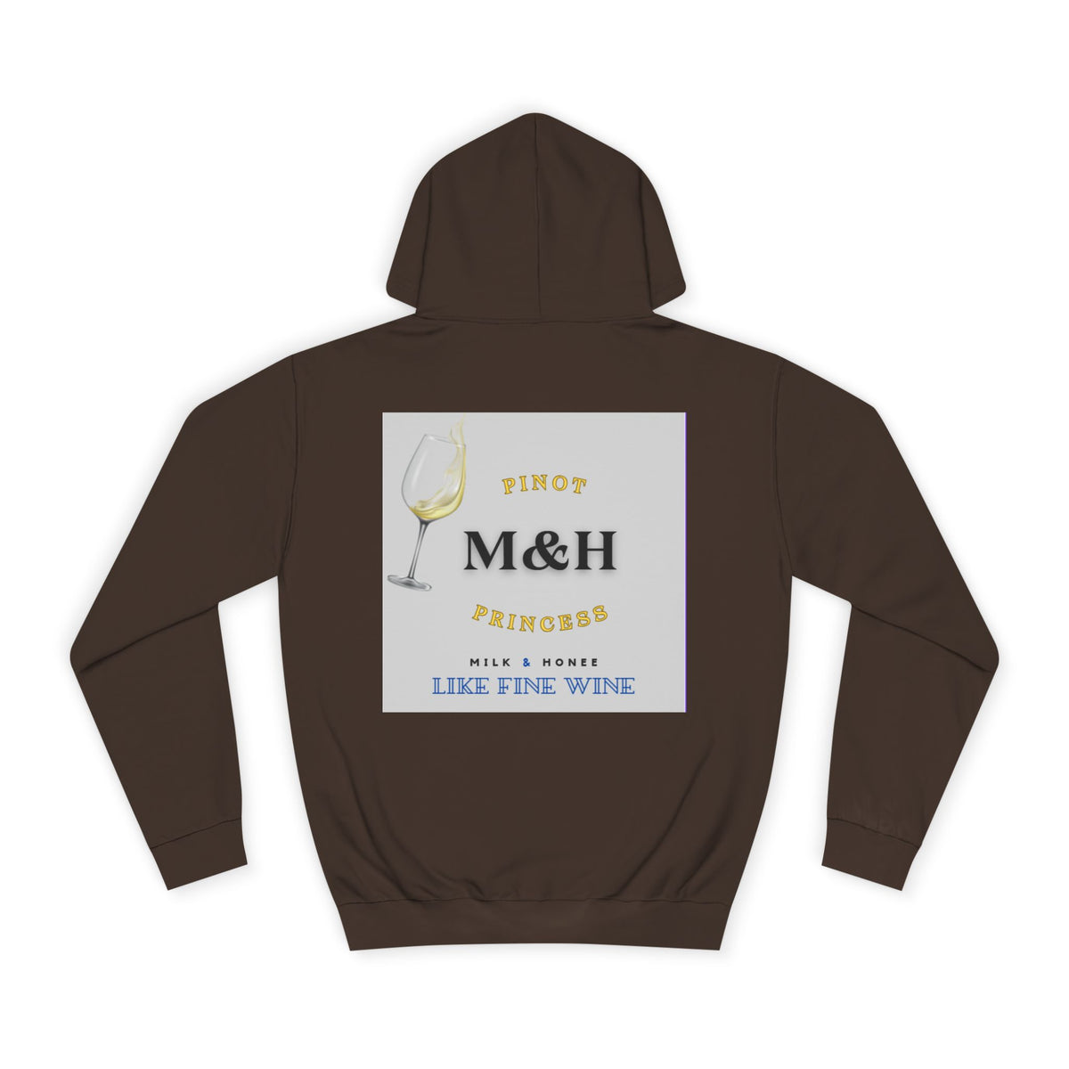 Wine Club Hoodie — "M&H Grigio Flow" Graphic College Pullover