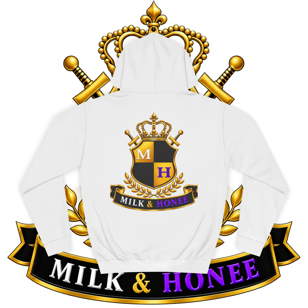 M&H Hoodie — "QUEEN'S CREST" Graphic College Pullover