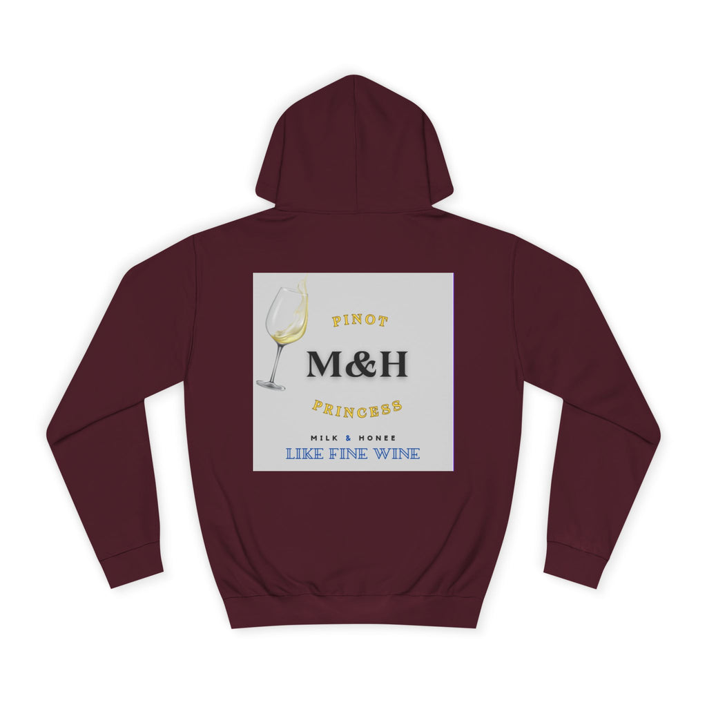 Wine Club Hoodie — "M&H Grigio Flow" Graphic College Pullover