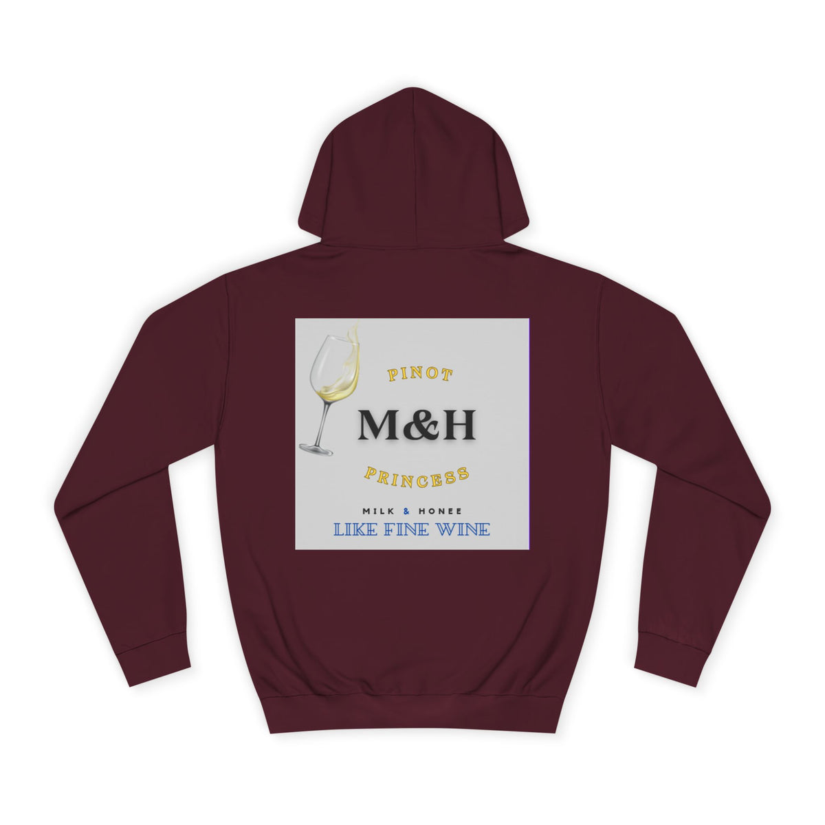 Wine Club Hoodie — "M&H Grigio Flow" Graphic College Pullover