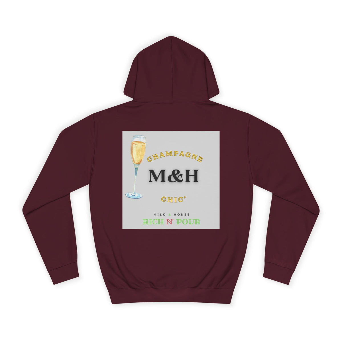 Wine Club Hoodie — "M&H Bubbly" Graphic College Pullover