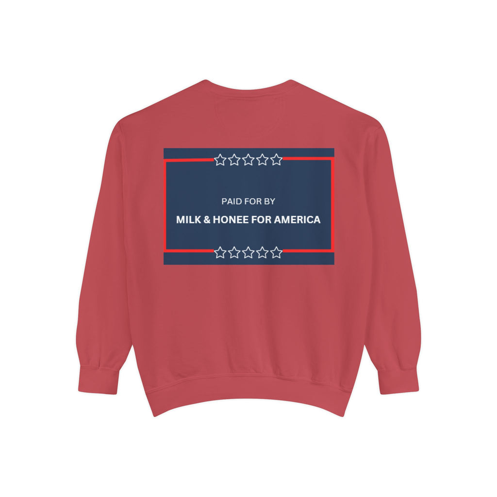 FAFO 2026 Sweatshirt — Political Parody Crewneck (Milk & Honee for America)