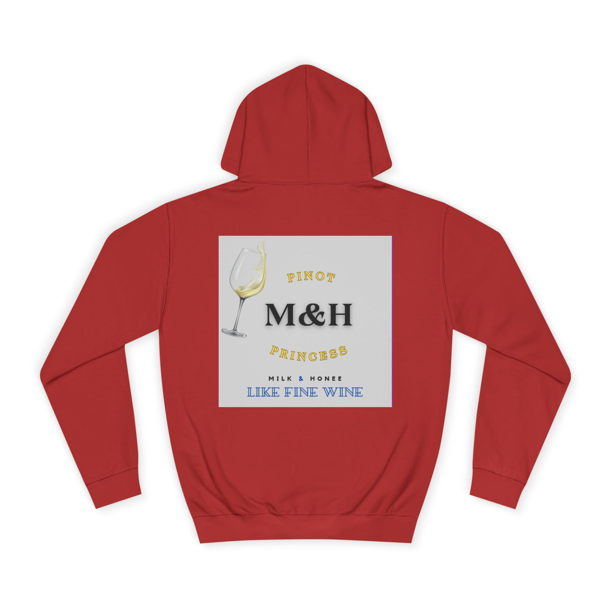 Wine Club Hoodie — "M&H Grigio Flow" Graphic College Pullover