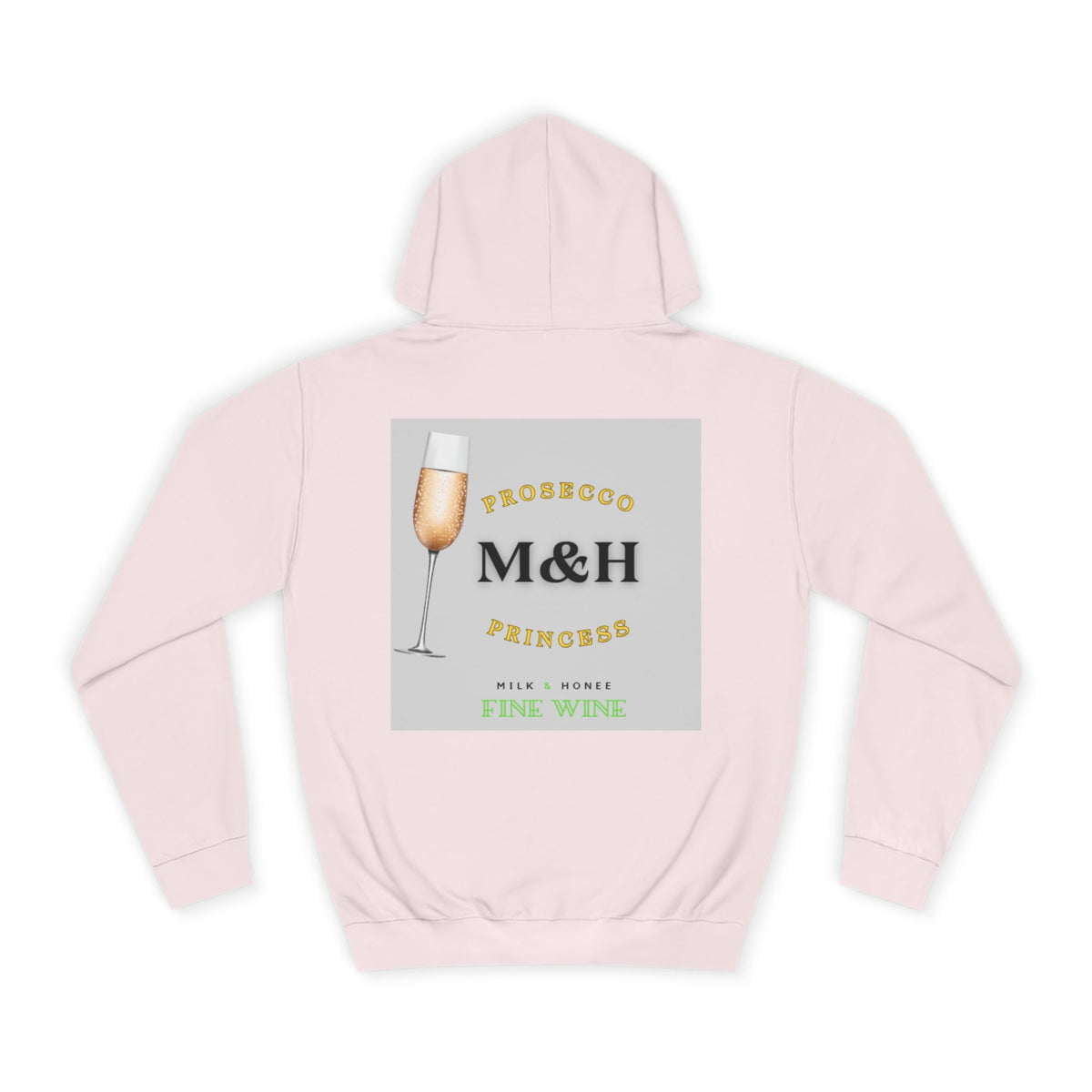 Wine Club Hoodie — "M&H Prosecco" Graphic College Pullover