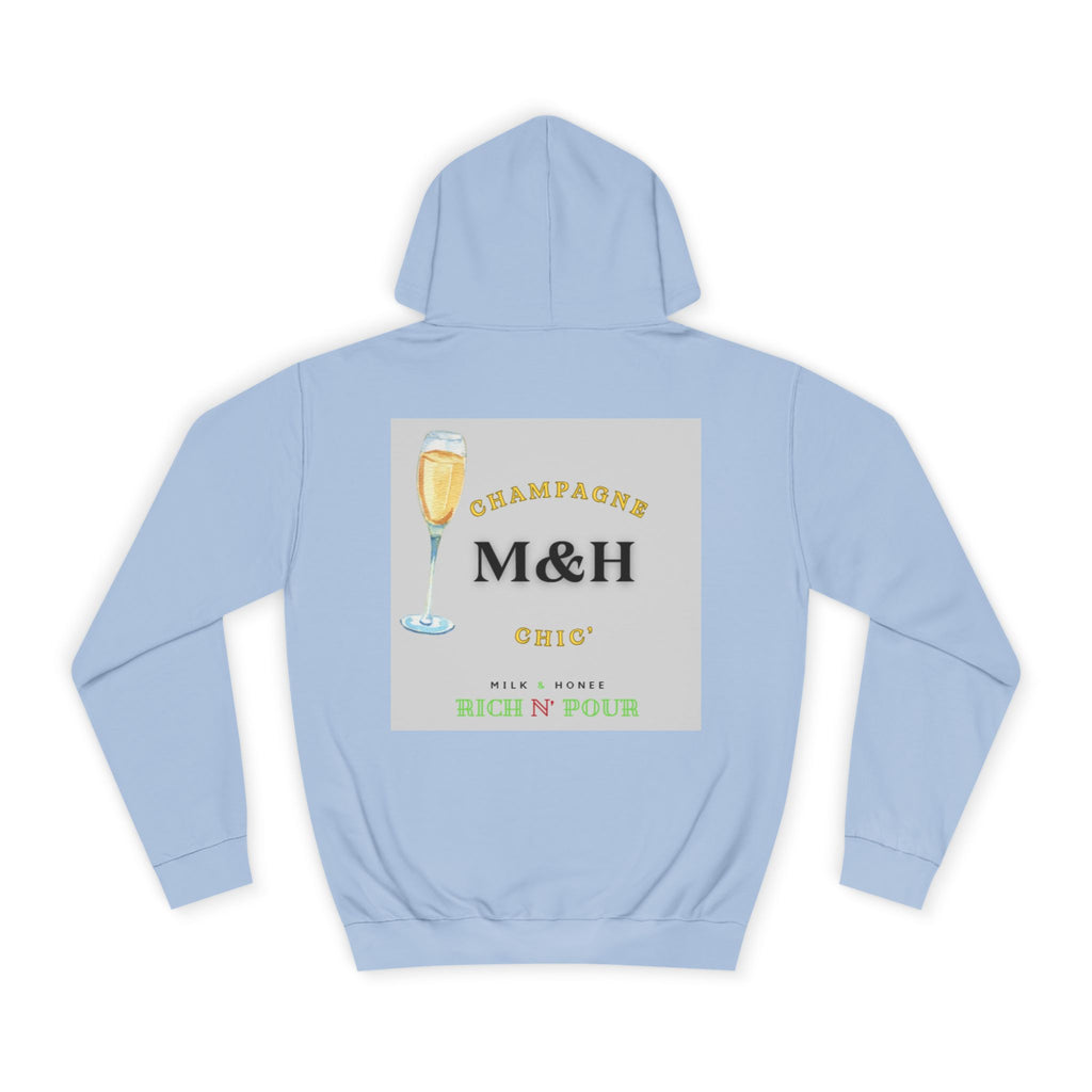 Wine Club Hoodie — "M&H Bubbly" Graphic College Pullover