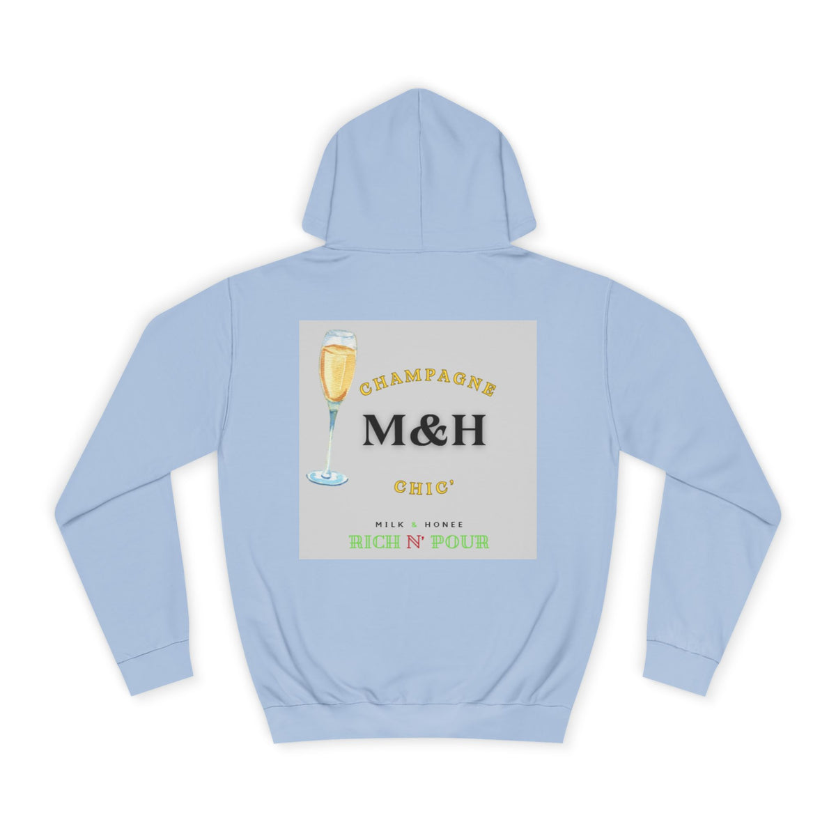 Wine Club Hoodie — "M&H Bubbly" Graphic College Pullover