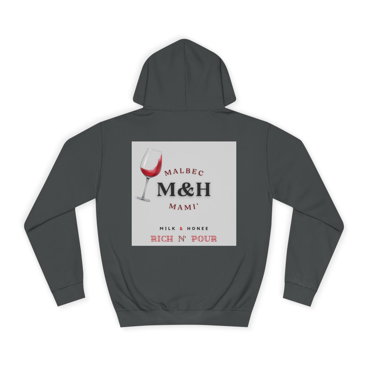 Wine Club Hoodie — "M&H Malbec" Graphic College Pullover