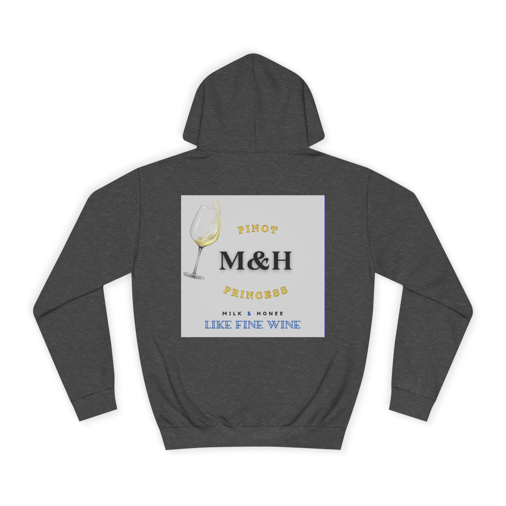 Wine Club Hoodie — "M&H Grigio Flow" Graphic College Pullover