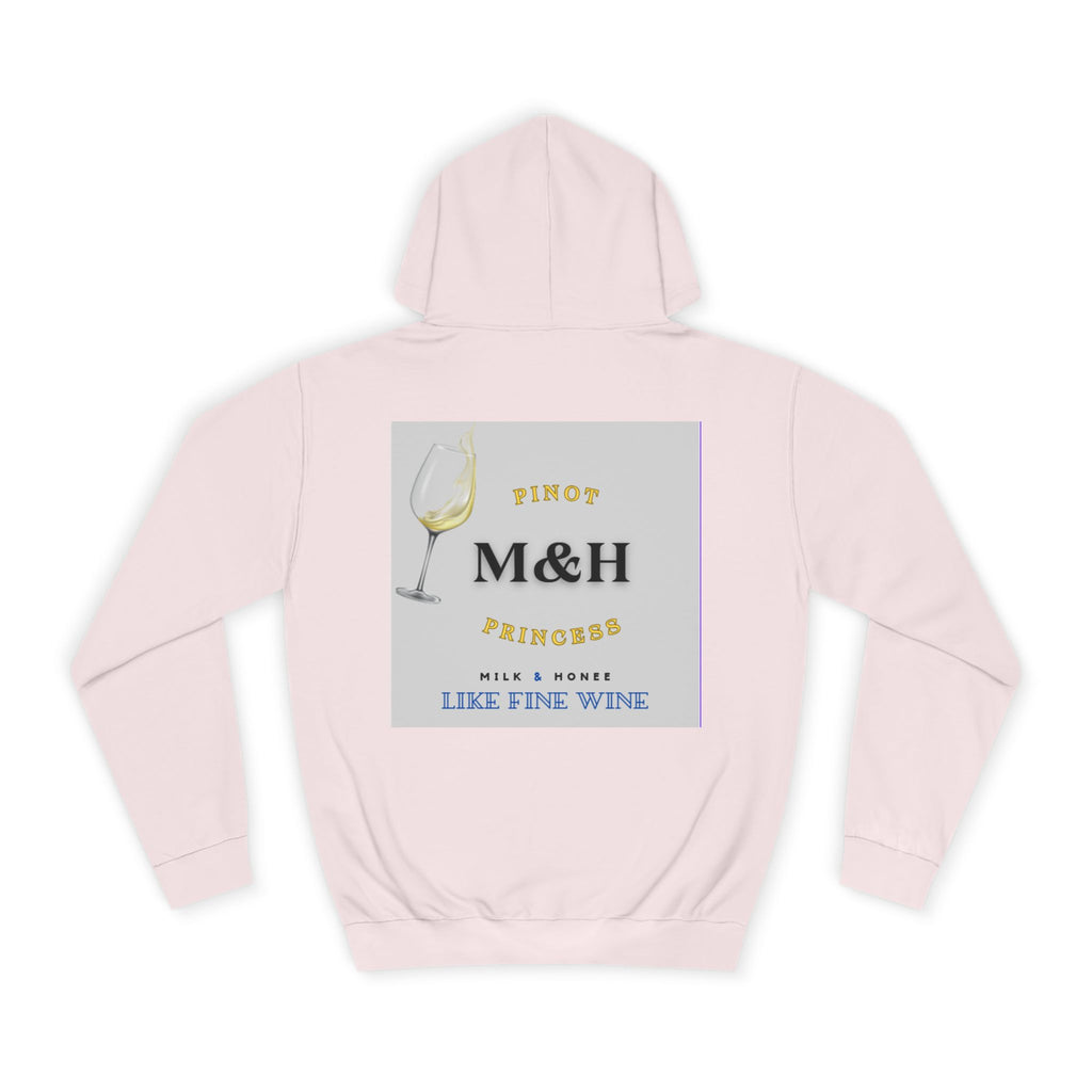 Wine Club Hoodie — "M&H Grigio Flow" Graphic College Pullover