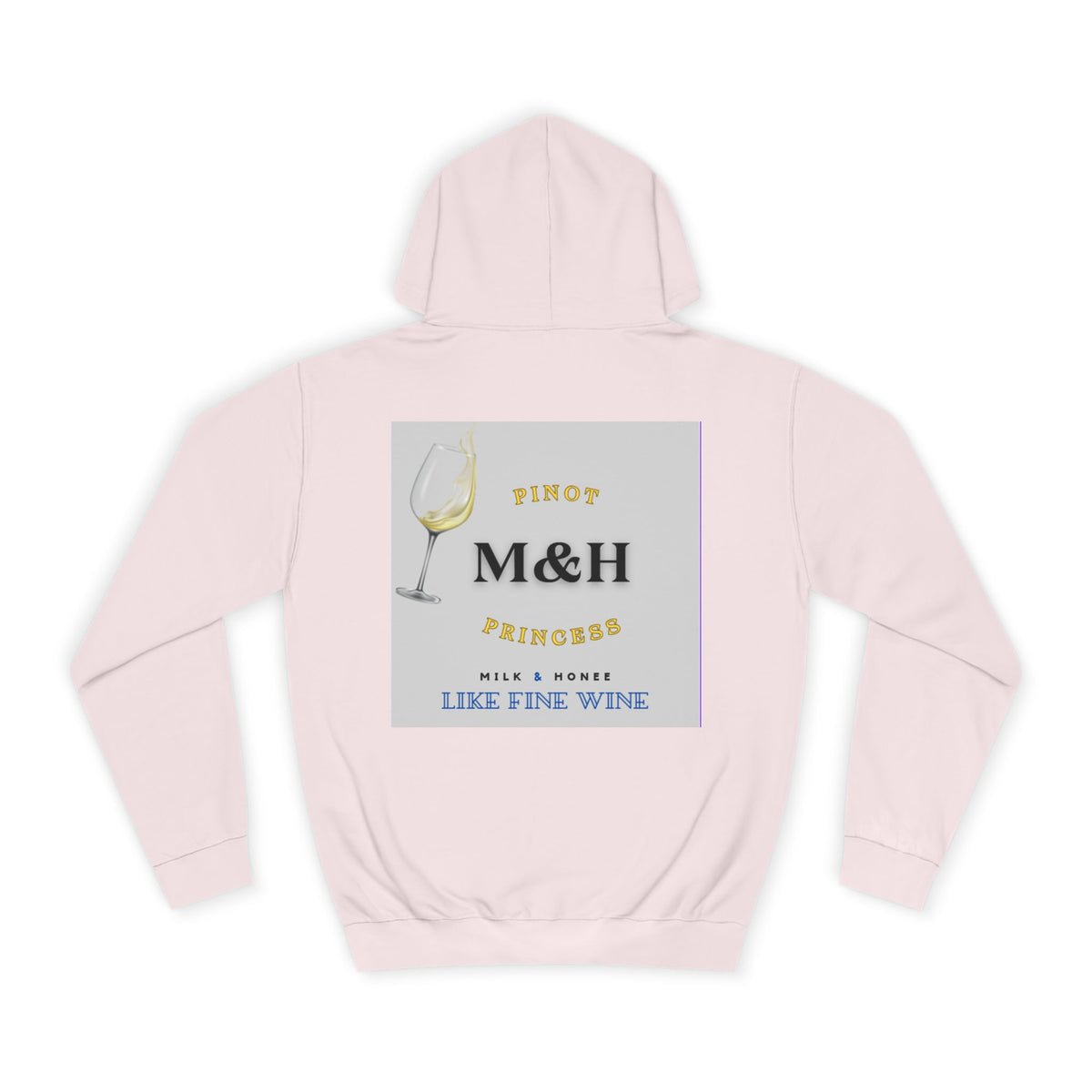 Wine Club Hoodie — "M&H Grigio Flow" Graphic College Pullover