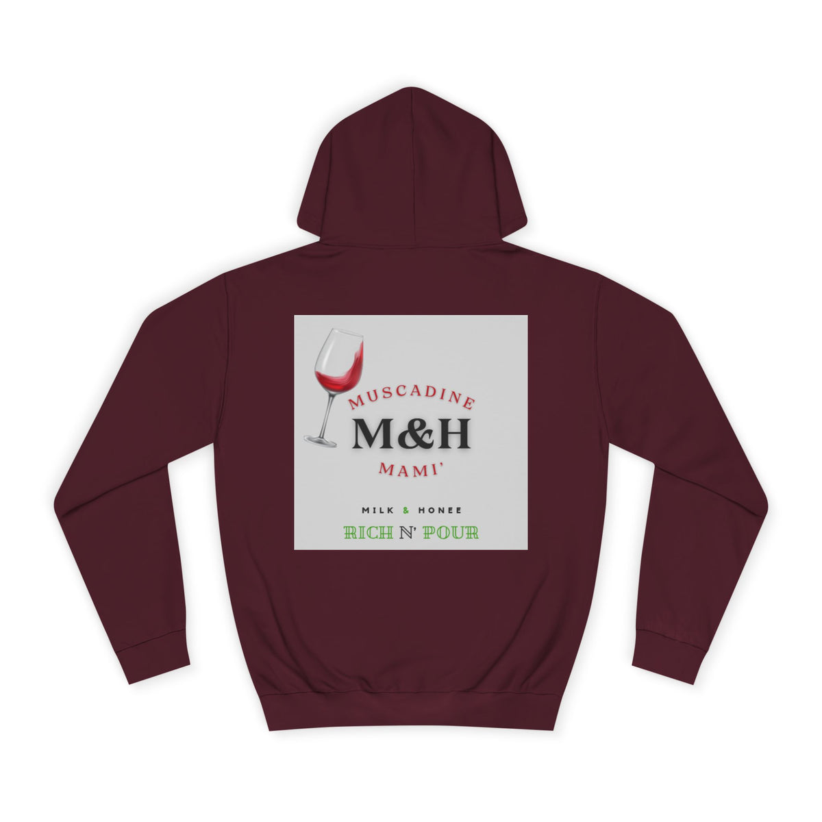 Wine Club Hoodie — "M&H Muscat" Graphic College Pullover