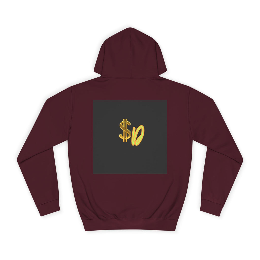 College Hoodie — Retro 'SD' Graphic Pullover