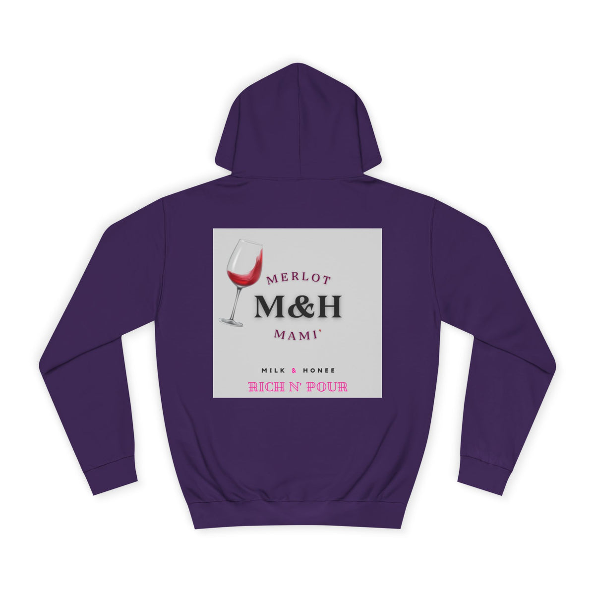 Wine Club Hoodie — "M&H Merlot" Graphic College Pullover
