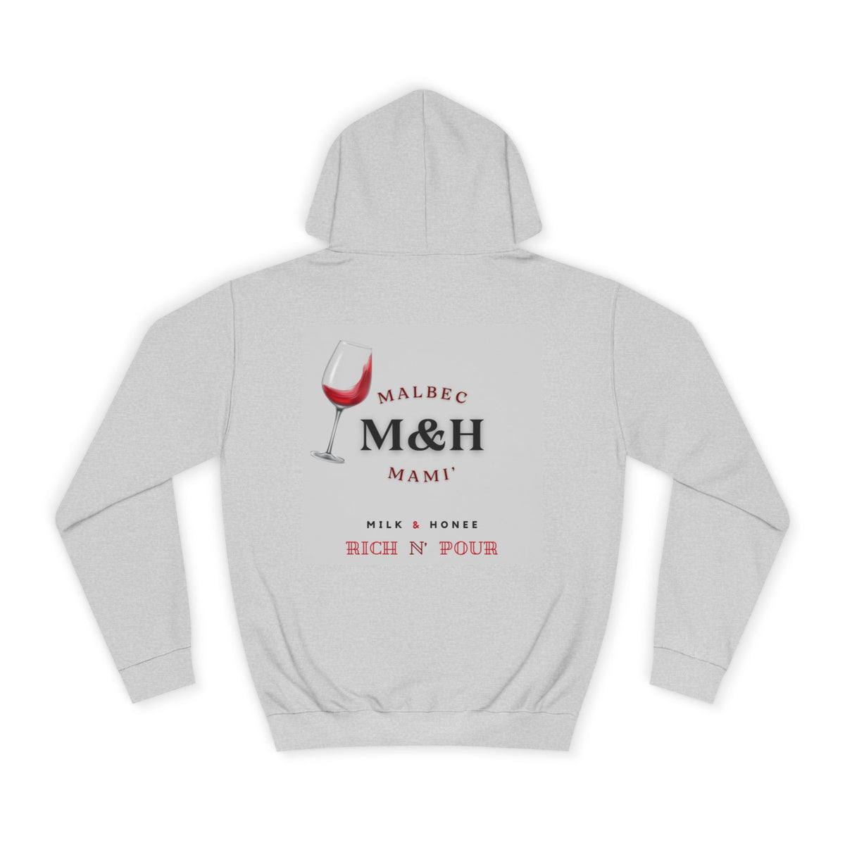 Wine Club Hoodie — "M&H Malbec" Graphic College Pullover