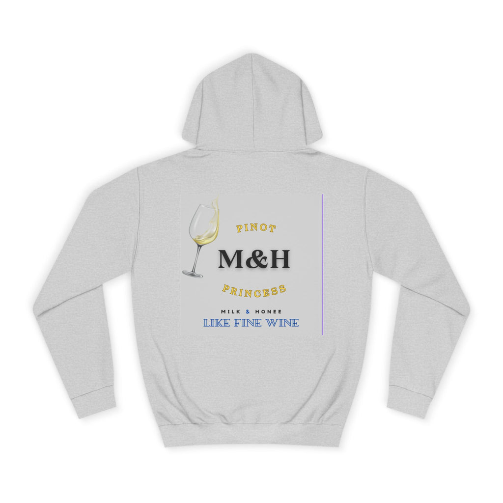Wine Club Hoodie — "M&H Grigio Flow" Graphic College Pullover