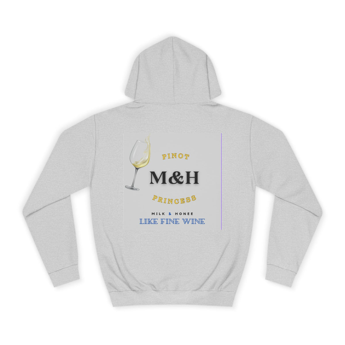 Wine Club Hoodie — "M&H Grigio Flow" Graphic College Pullover