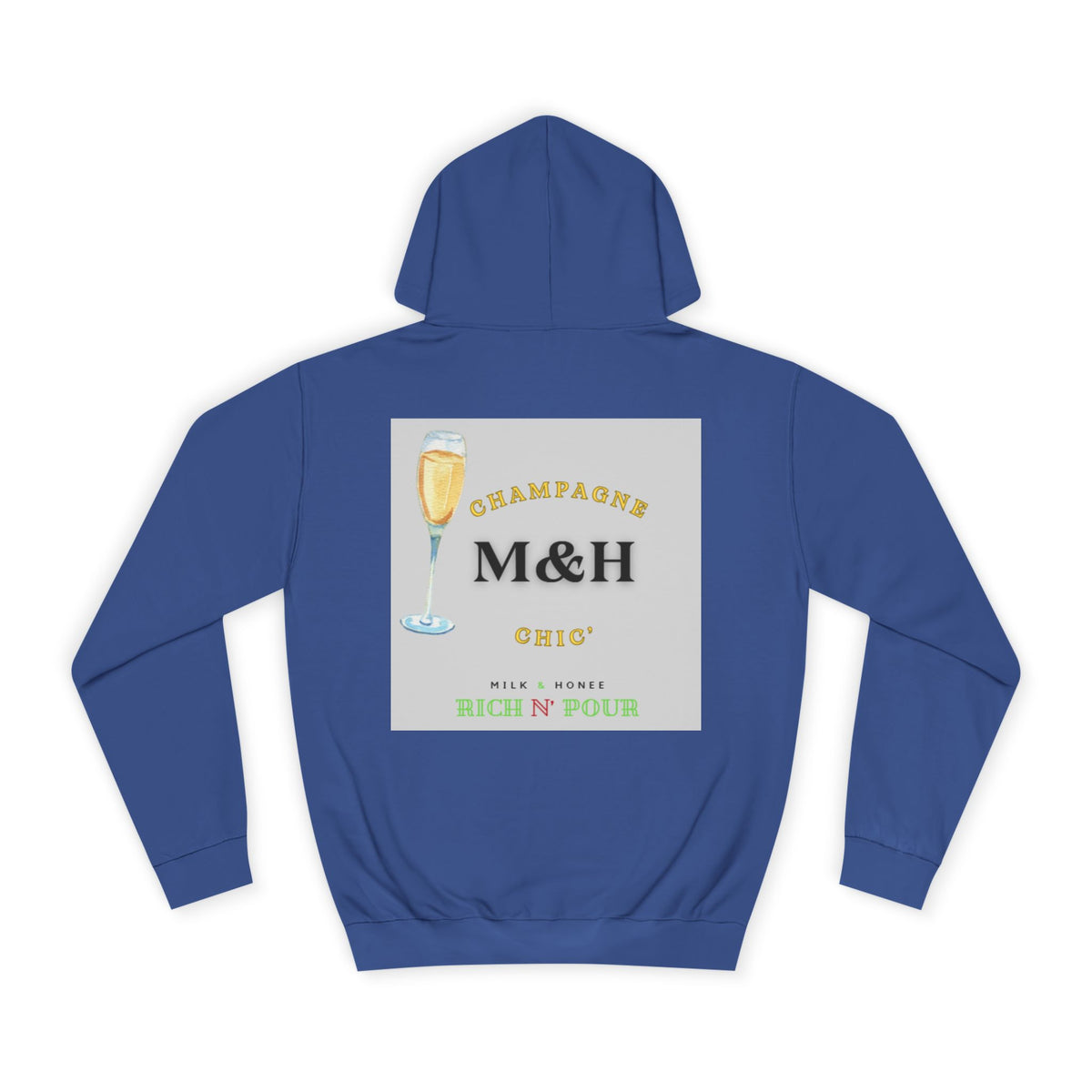 Wine Club Hoodie — "M&H Bubbly" Graphic College Pullover